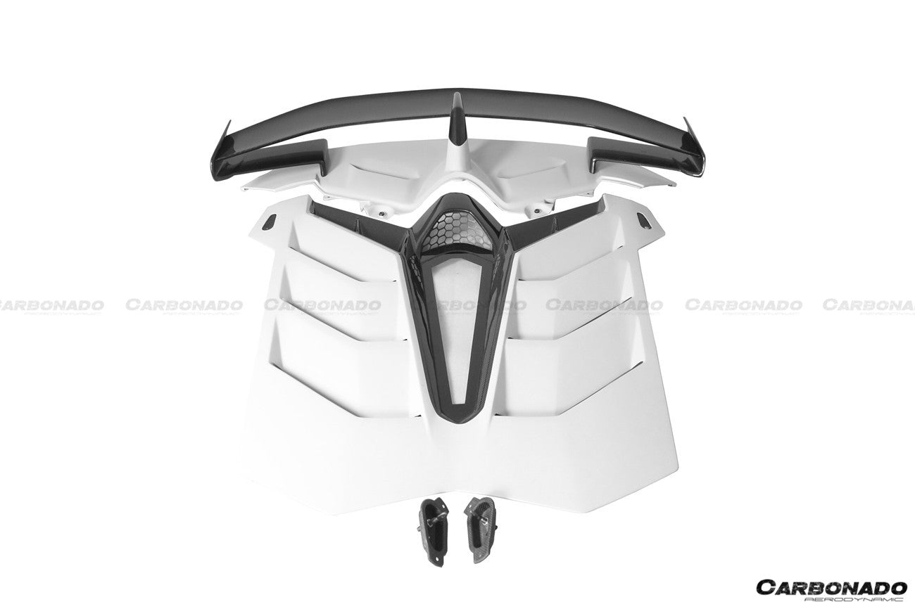 2011 - 2021 Lamborghini Aventador LP700 LP740 LP750 SVJ Coupe & Roadster SVJ Style Part DRY Carbon Fiber Engine Hood And Wing
