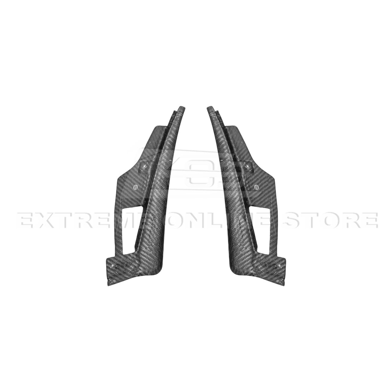 Ford Mustang S650 Dry Carbon Fiber XL Extended Fender Flares Mud Flap Kit 2024-Up