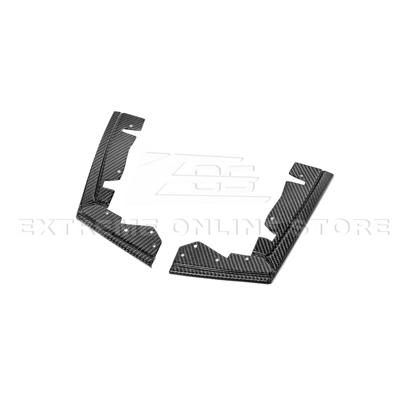 Ford Mustang S650 Dry Carbon Fiber XL Extended Fender Flares Mud Flap Kit 2024-Up