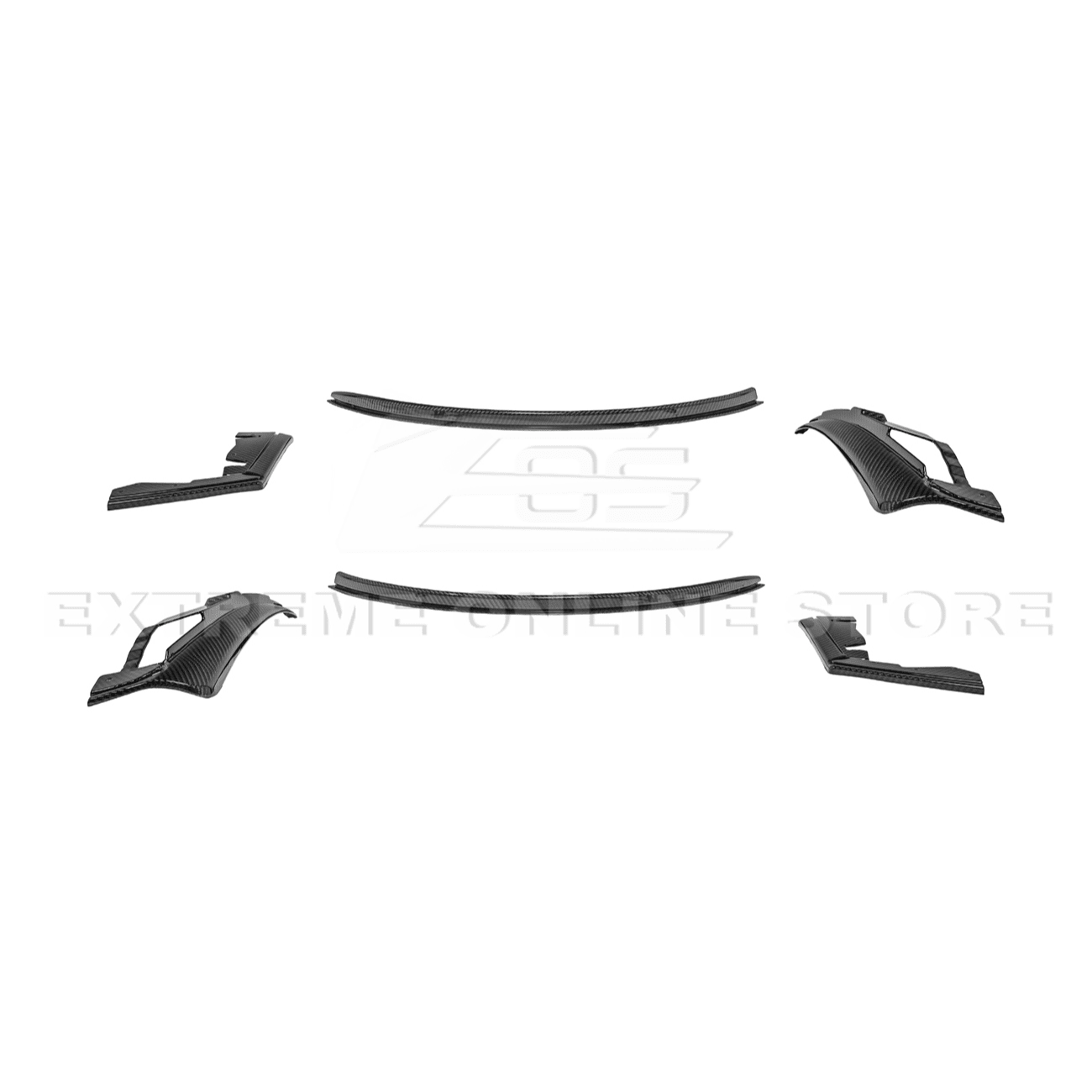 Ford Mustang S650 Dry Carbon Fiber XL Extended Fender Flares Mud Flap Kit 2024-Up