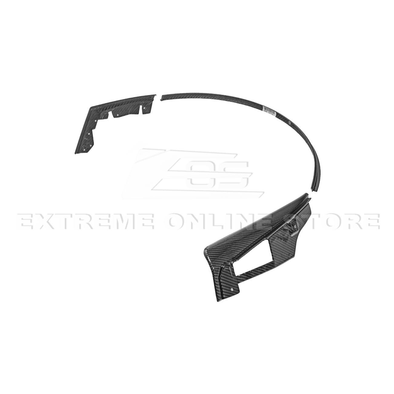 Ford Mustang S650 Dry Carbon Fiber XL Extended Fender Flares Mud Flap Kit 2024-Up