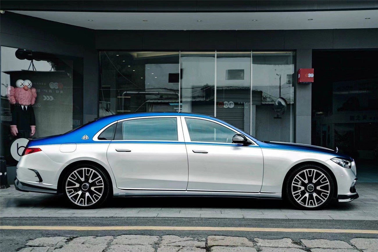 2021-UP Mercedes Benz S Maybach W223 4Matic Sedan MSY Style Dry Carbon Fiber Side Skirts - Carbonado