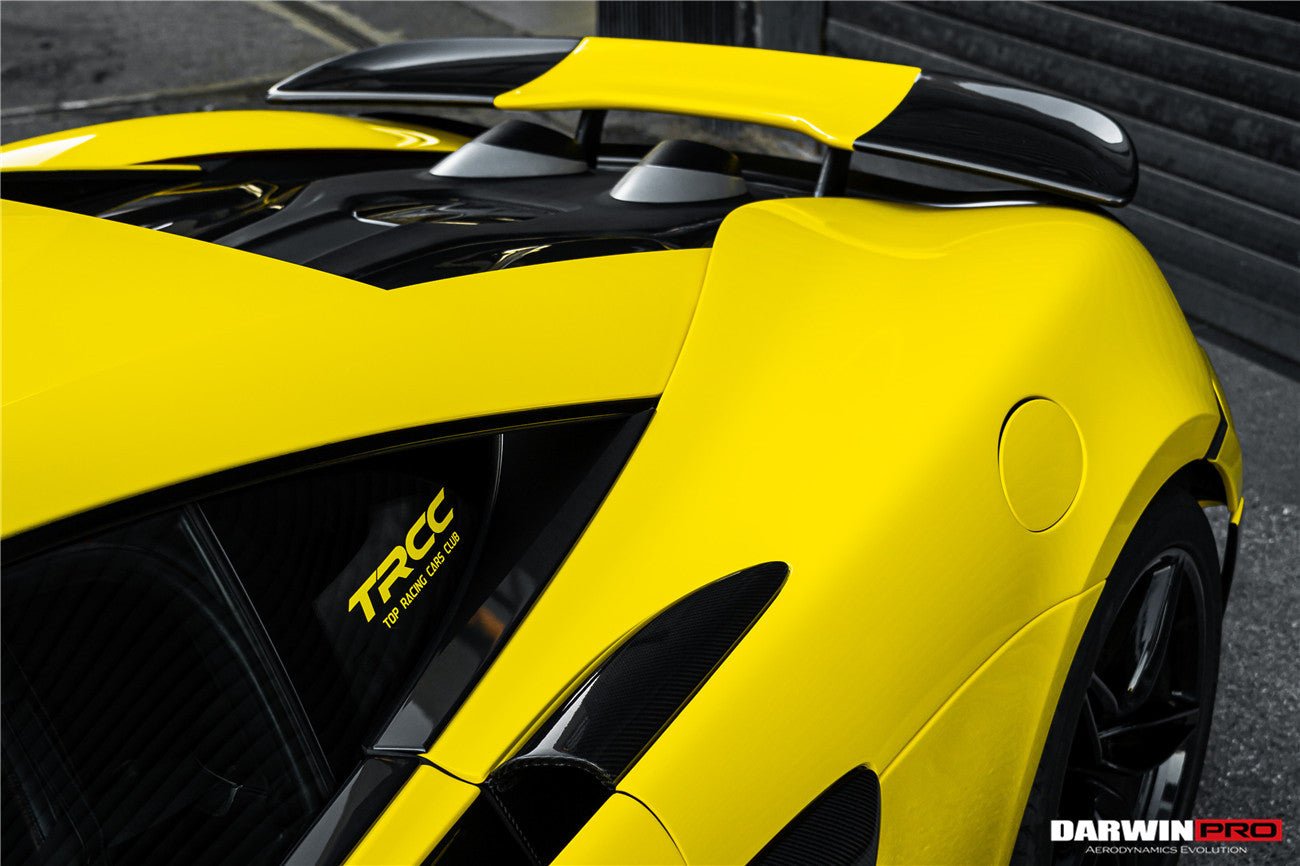 2015 - 2020 McLaren 540C & 570S & 570GT 600LT-Style Partial Carbon Fiber Rear Bumper with Diffuser and Trunk Spoiler and Engine Trunk and Exhaust