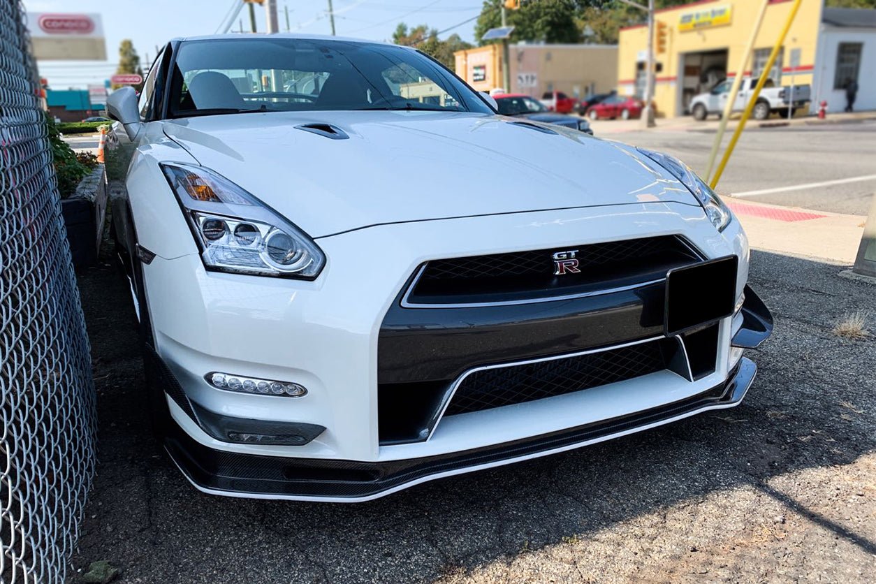 2012 - 2016 Nissan GTR R35 DBA Mines Style Carbon Fiber Front Canards