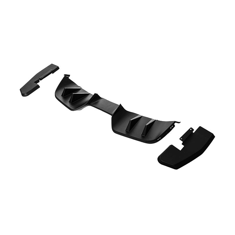 Ford Mustang S550 RTR Style Matte Black Rear Bumper 3 Piece Diffuser 2015-2017