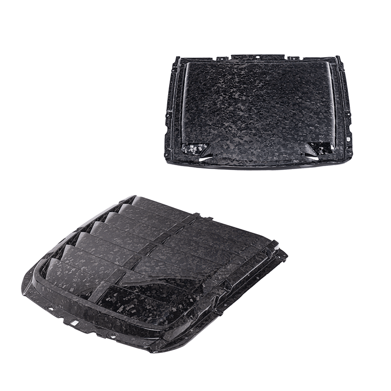 Ford Mustang S550 GT500 Dry Carbon Fiber Hood Vent Rain Tray Cover Kit 2020-2023