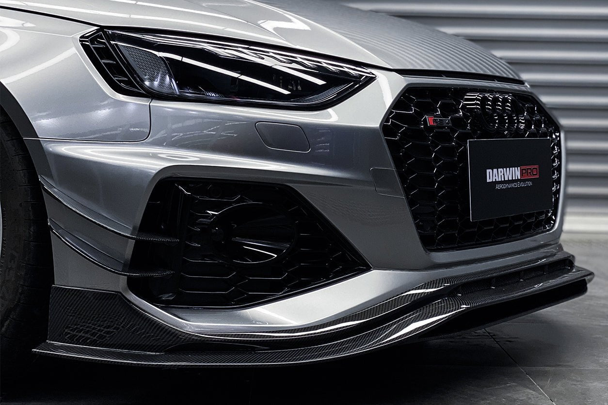 2020 - 2024 Audi RS4 B9.5 BKSS Style Carbon Fiber Front Bumper Canards