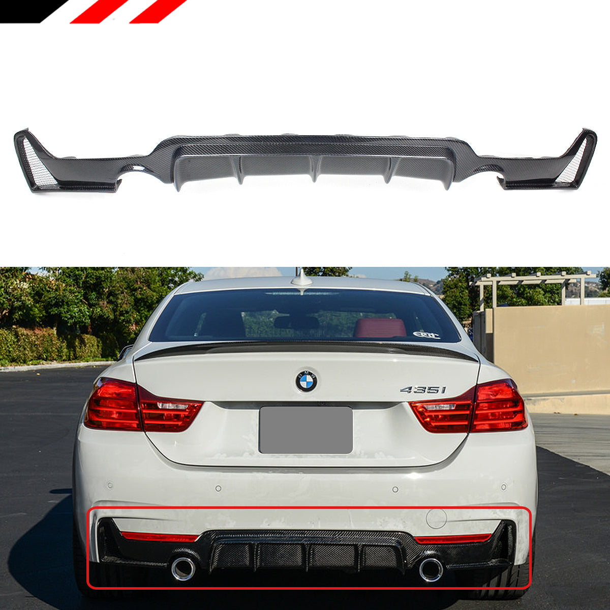 4 Series BMW Diffuser Carbon Fiber 2014-2020