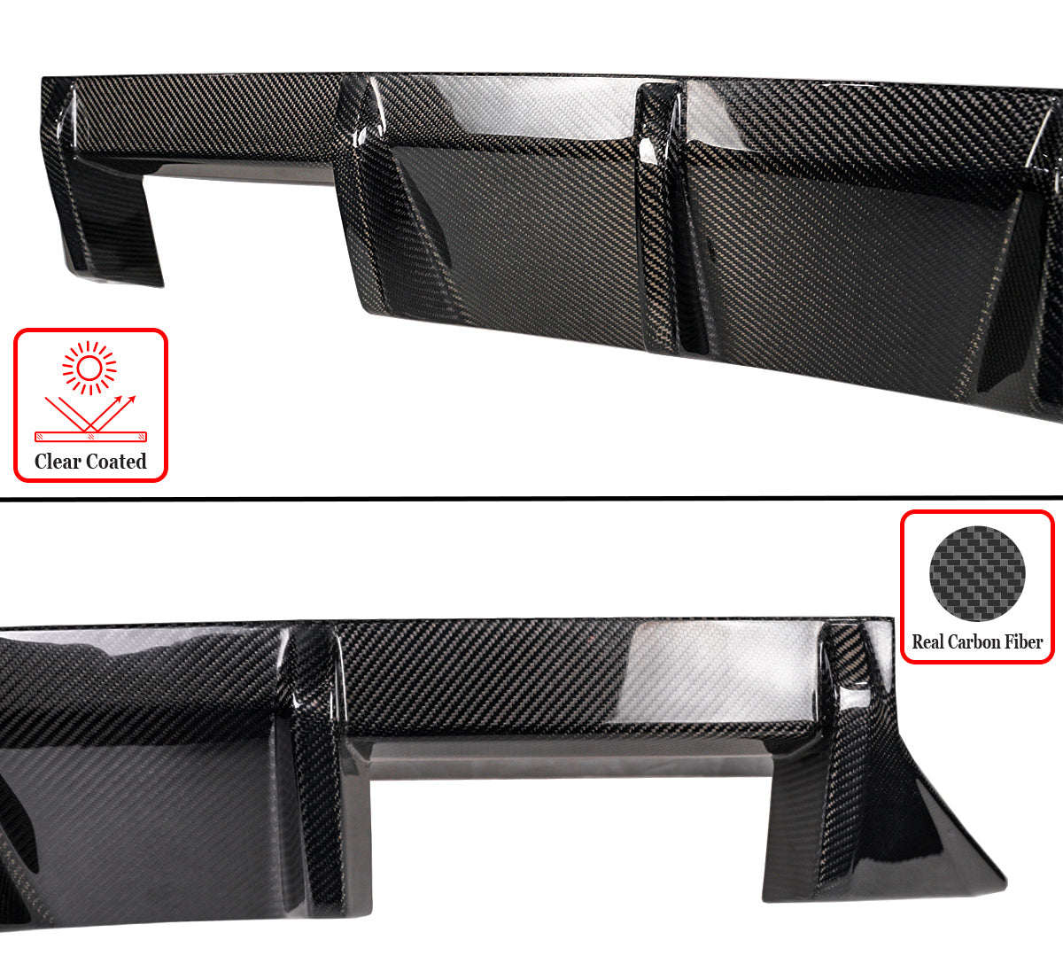 BMW G87 M2 MT Style 3 Fin Carbon Fiber Diffuser