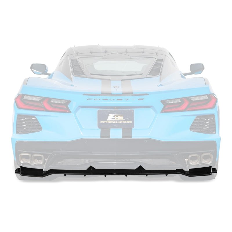 Chevrolet Corvette C8 Performance Style Matte Black Rear Diffuser Lip Winglet Kit 2020-2026
