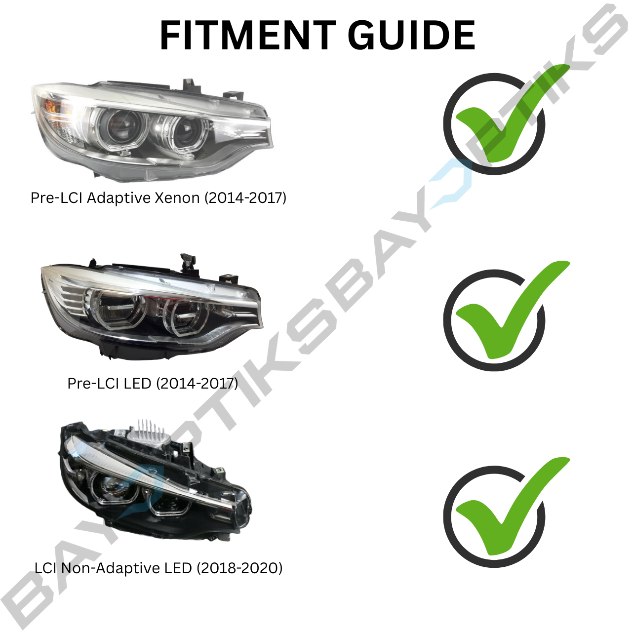 F8X F80 M3 F82 M4 & F32 4 Series OEM LED Euro LCI2 Ikon Complete Headlight Upgrade