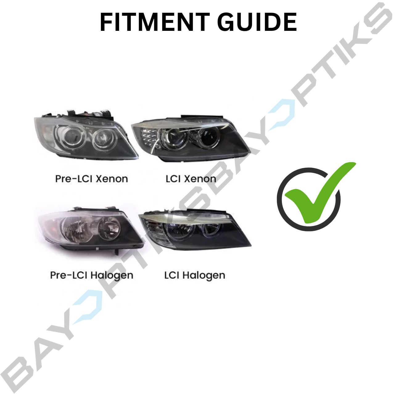 E90 3 Series OEM Style Round Ring Headlights (2005 - 2012 Halogen Only)