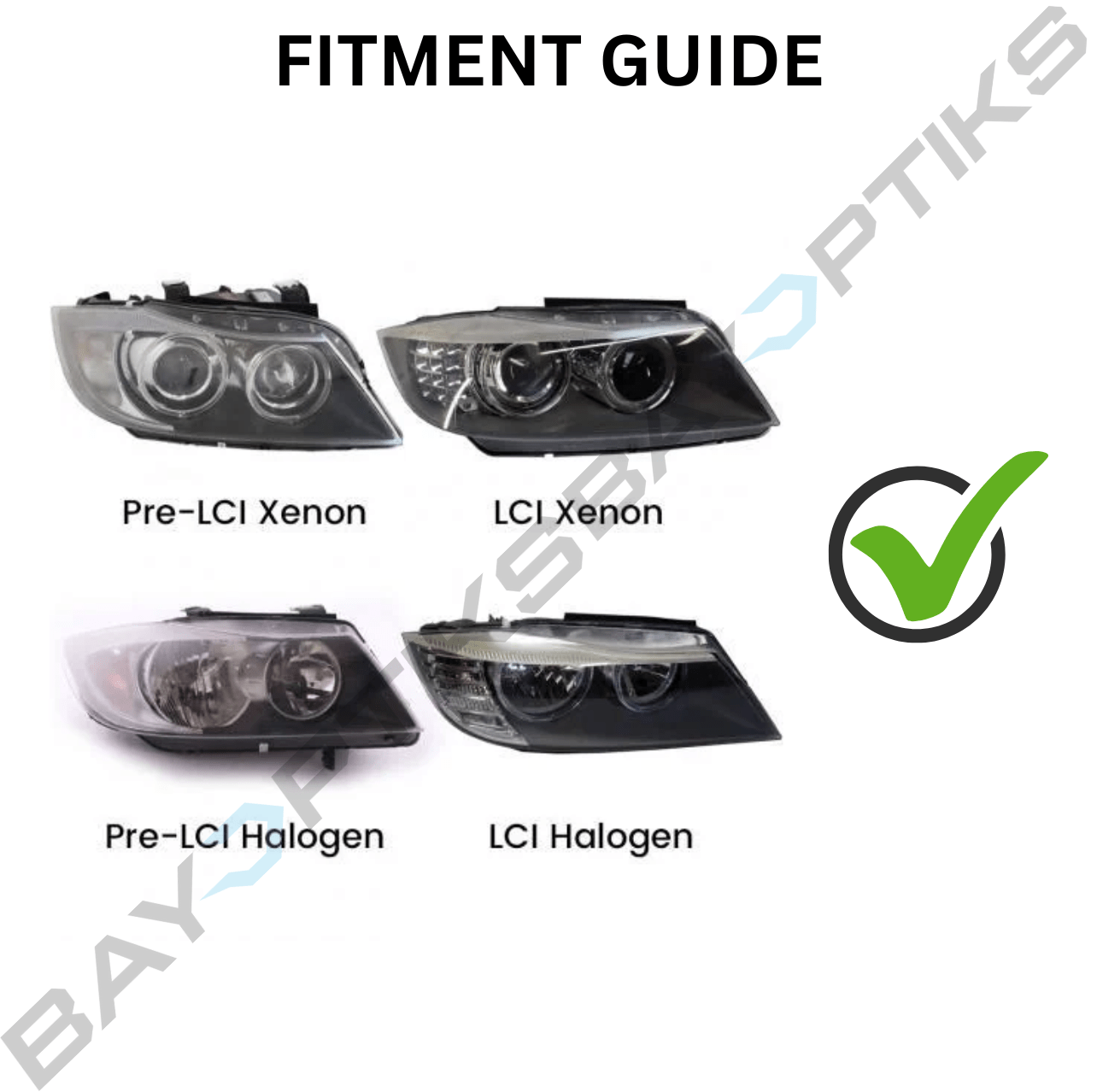 E90 3 Series Sedan Laser Style LED Headlights V3 CSL Yellow/White (2005 - 2012)