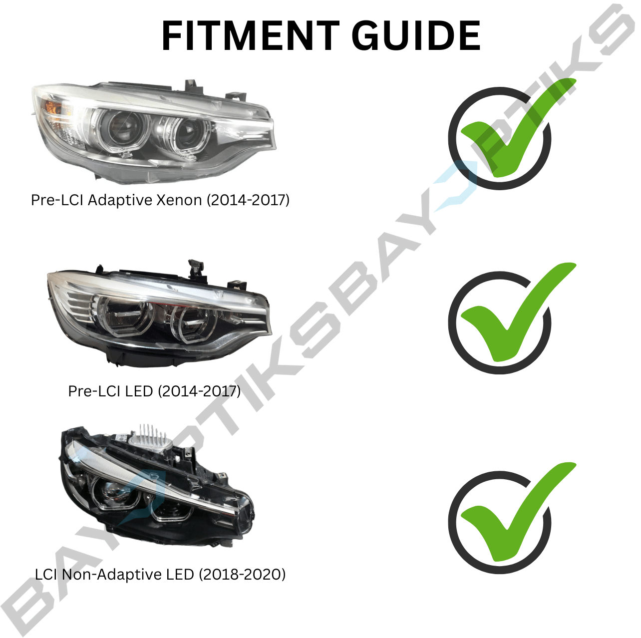F8X F80 M3 F82 M4 & F32 Coupe Complete Snake Eyes Style LED Headlights CSL Yellow/White 2014 - 2020