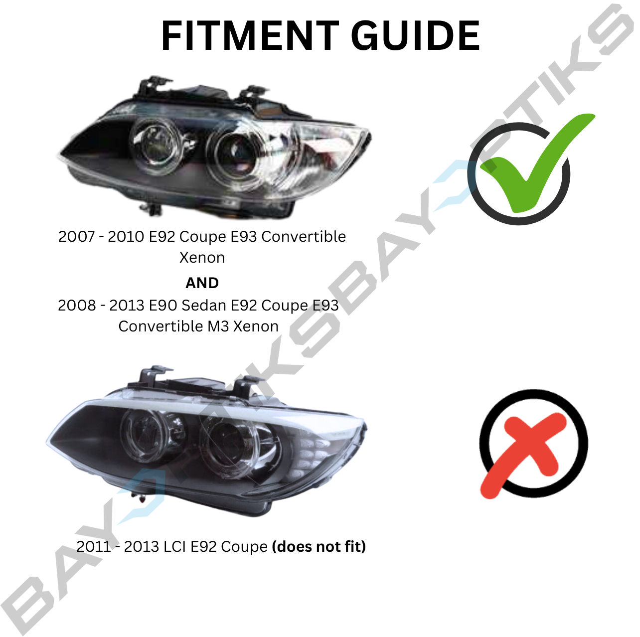 BMW E9X E90 E92 M3 & E92 Coupe Laser Style LED Headlights CSL Yellow/White