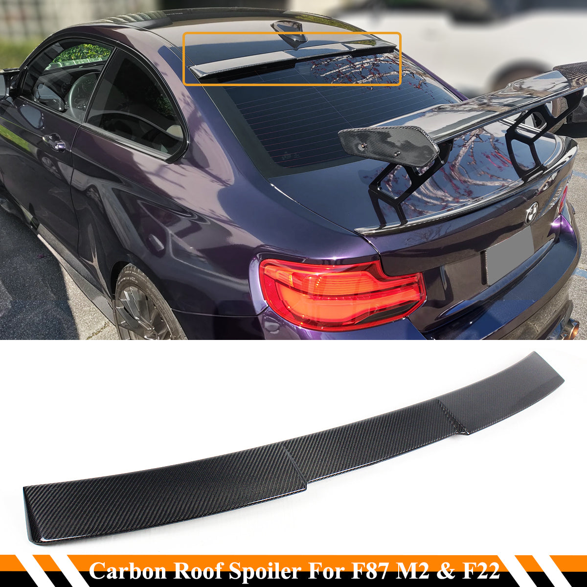 F22 2 Series BMW Roof Spoiler Carbon Fiber 2014-2021