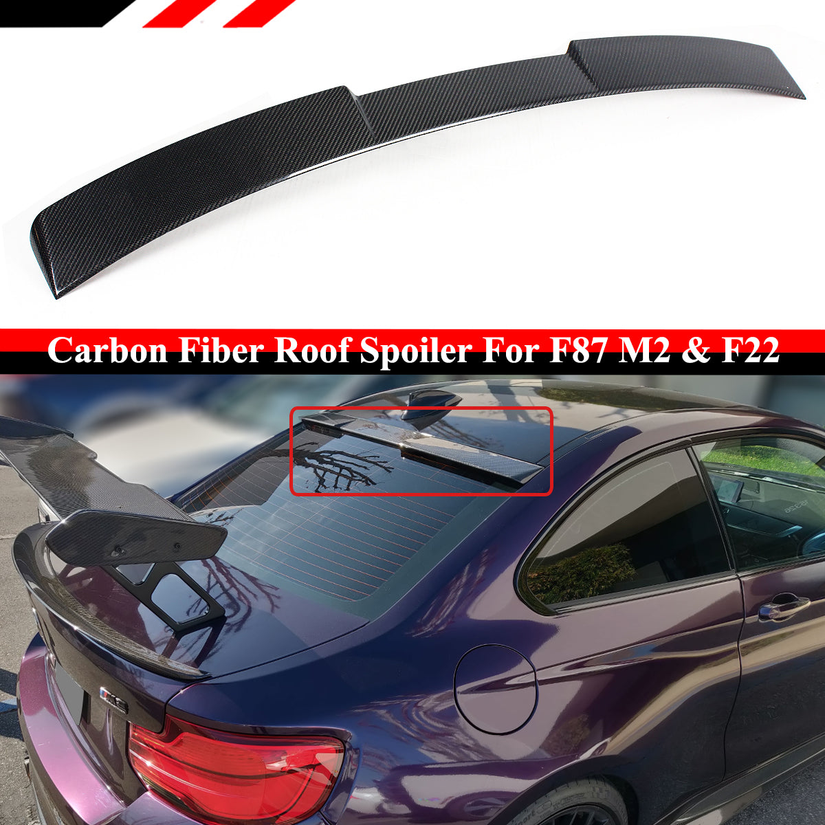 F22 2 Series BMW Roof Spoiler Carbon Fiber 2014-2021