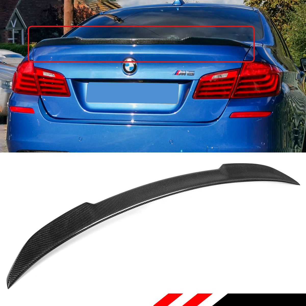 F10/F11 5 Series BMW Trunk Spoiler Carbon Fiber 2011-2016