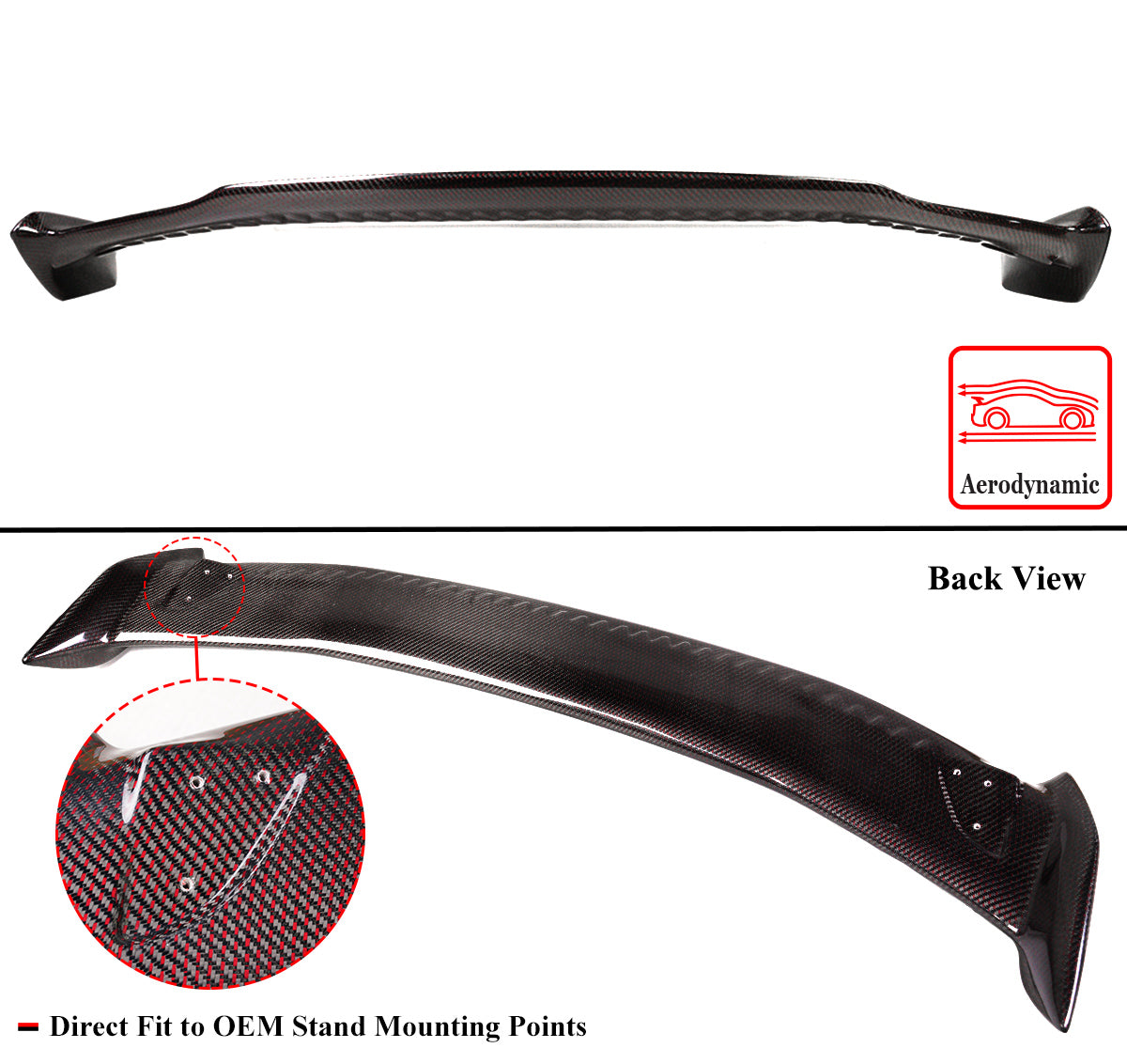 2023-2025 Honda Civic Type-R FL5 H Performance Style Carbon Fiber Wing Spoiler