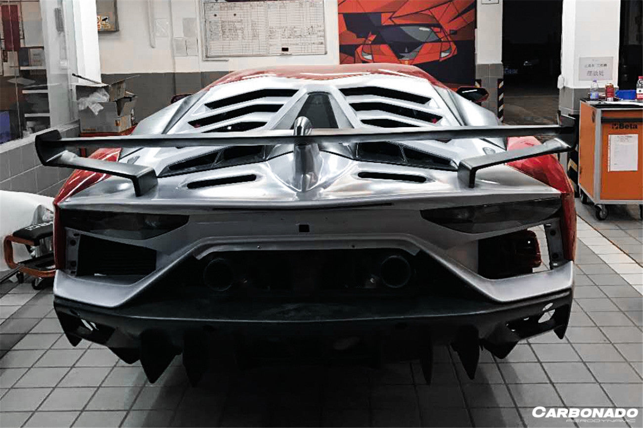 2011 - 2021 Lamborghini Aventador LP700 LP740 LP750 SVJ Coupe & Roadster SVJ Style Part DRY Carbon Fiber Engine Hood And Wing