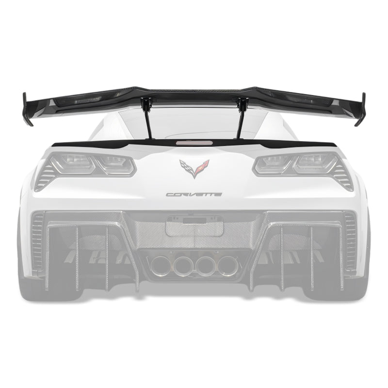 Chevrolet Corvette C7 ZR1 ZTK Style Extended Carbon Fiber Rear Wing Spoiler Kit 2014-2019