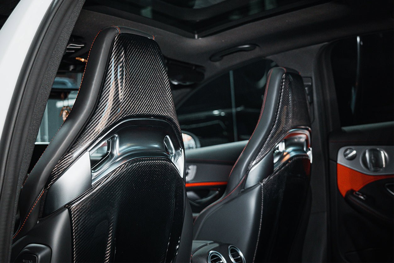 2015-2018 Mercedes Benz C63/S/CLA45 AMG Sedan Carbon Fiber Seat-back Cover - DarwinPRO Aerodynamics