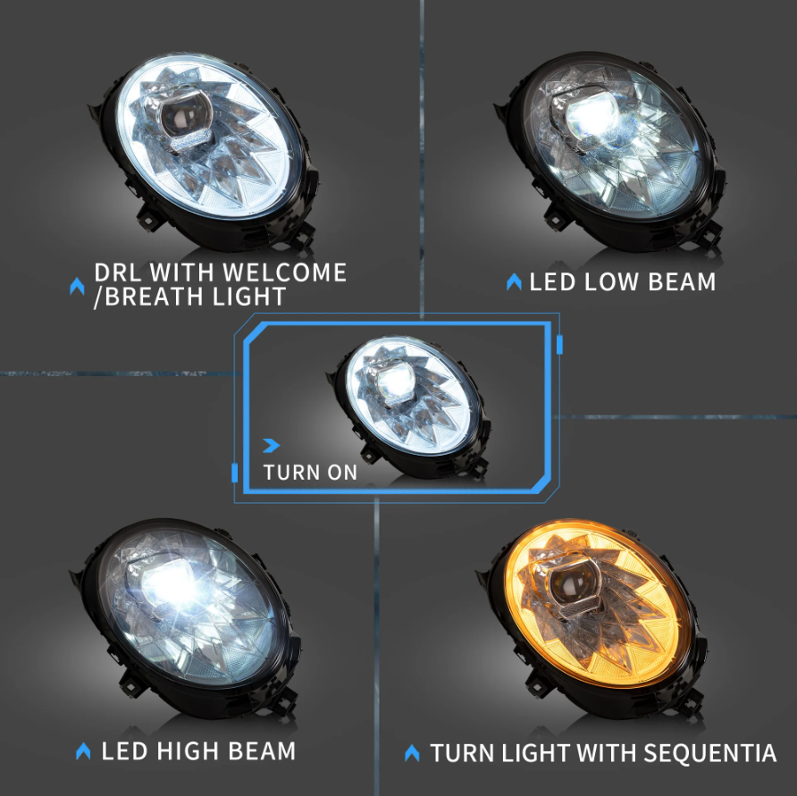 BMW LED Headlights For Mini Cooper F56 Halogen Models 2014 - 2018