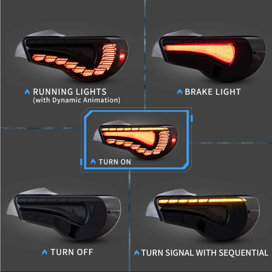 2012 - 2020 Toyota 86 GT86, Subaru BRZ, Scion FRS LED Taillights