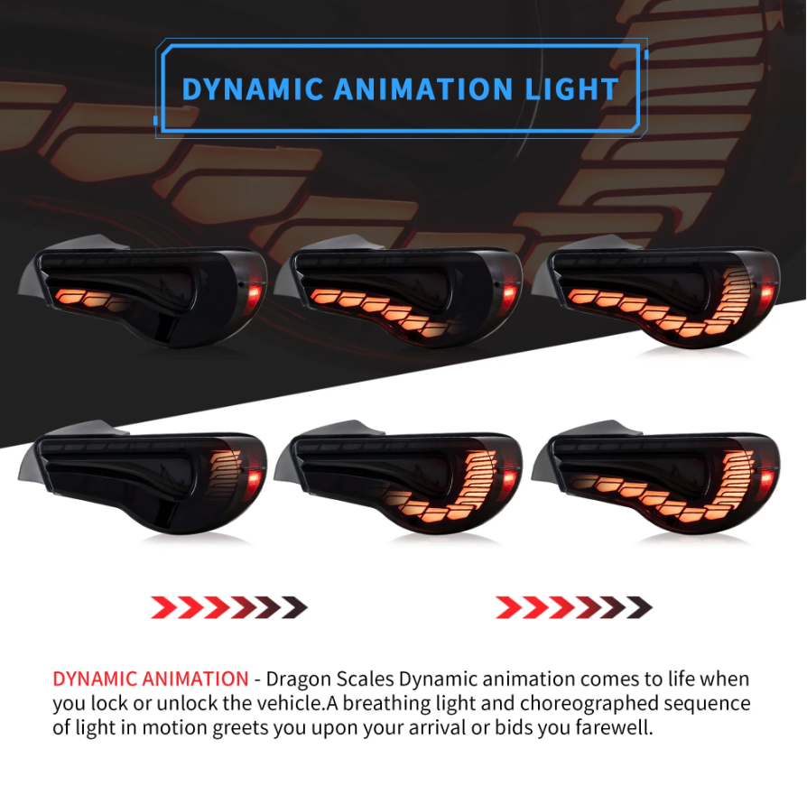 2012 - 2020 Toyota 86 GT86, Subaru BRZ, Scion FRS LED Taillights