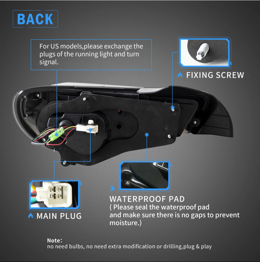 2012 - 2020 Toyota 86 GT86, Subaru BRZ, Scion FRS LED Taillights