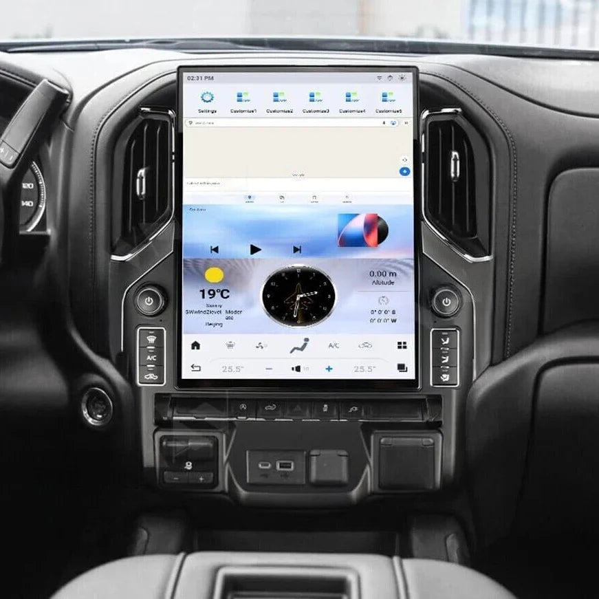 Chevrolet Silverado 15.6 Inch Vertical Touchscreen CarPlay Infotainment System 2019-Up
