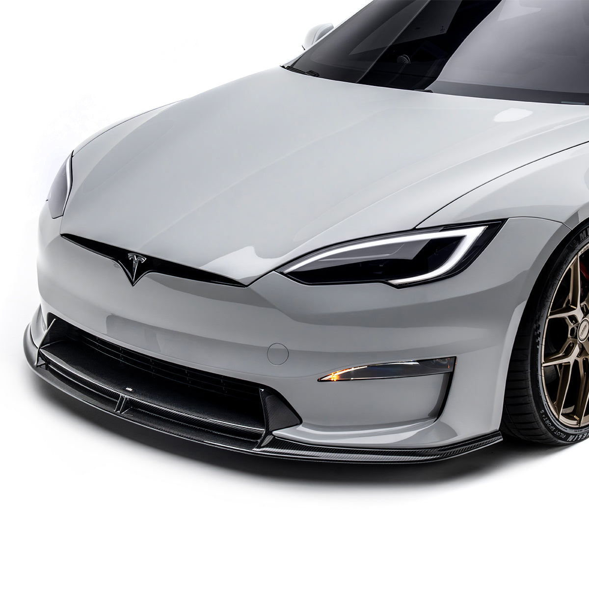 Tesla Model S Carbon Fiber Front Lip 2021 - 2025