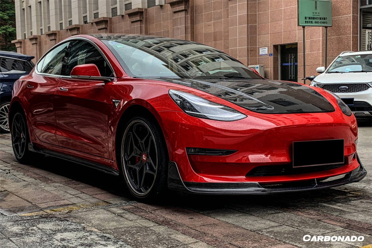 2017-2023 Tesla Model 3 VRS Style Carbon Fiber HOOD - Carbonado