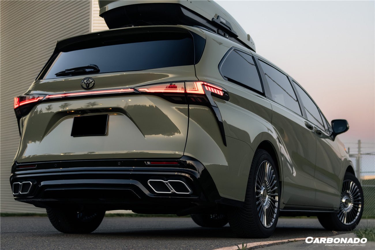 2021 - 2025 Toyota Sienna Thunder Style PP Rear Diffuser with Tips
