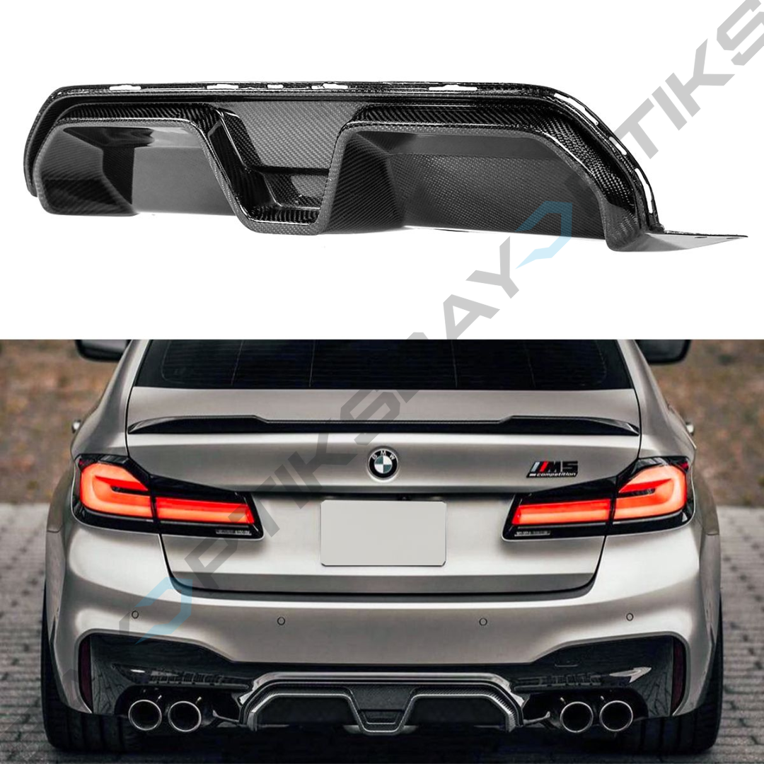 2018-2023 BMW F90 M5 CS Style Real Carbon Fiber Center Rear Bumper Diffuser