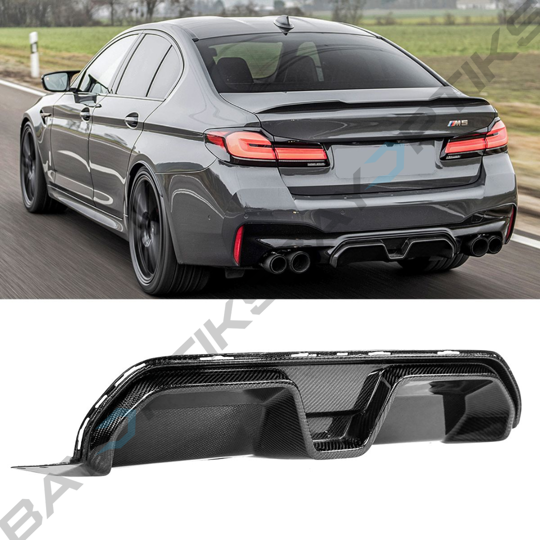 2018-2023 BMW F90 M5 CS Style Real Carbon Fiber Center Rear Bumper Diffuser