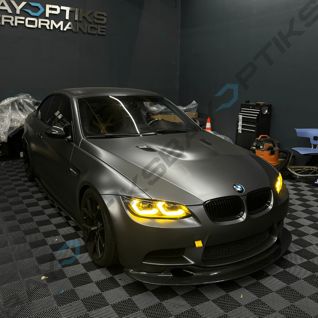 BMW E9X E90 E92 M3 & E92 Coupe Laser Style LED Headlights CSL Yellow/White