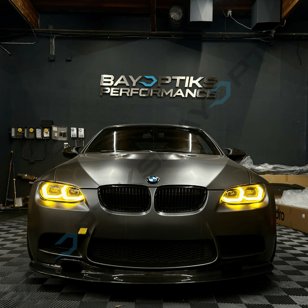 BMW E9X E90 E92 M3 & E92 Coupe Laser Style LED Headlights CSL Yellow/White