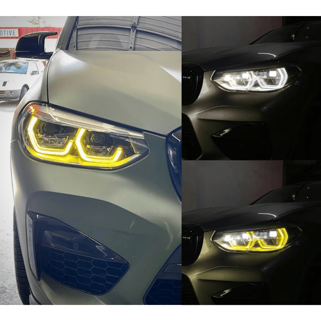BMW F97 X3M F98 X4M G01 X3 Dual Color CSL Yellow/White Headlight DRL Module Upgrade (2018 - 2021)