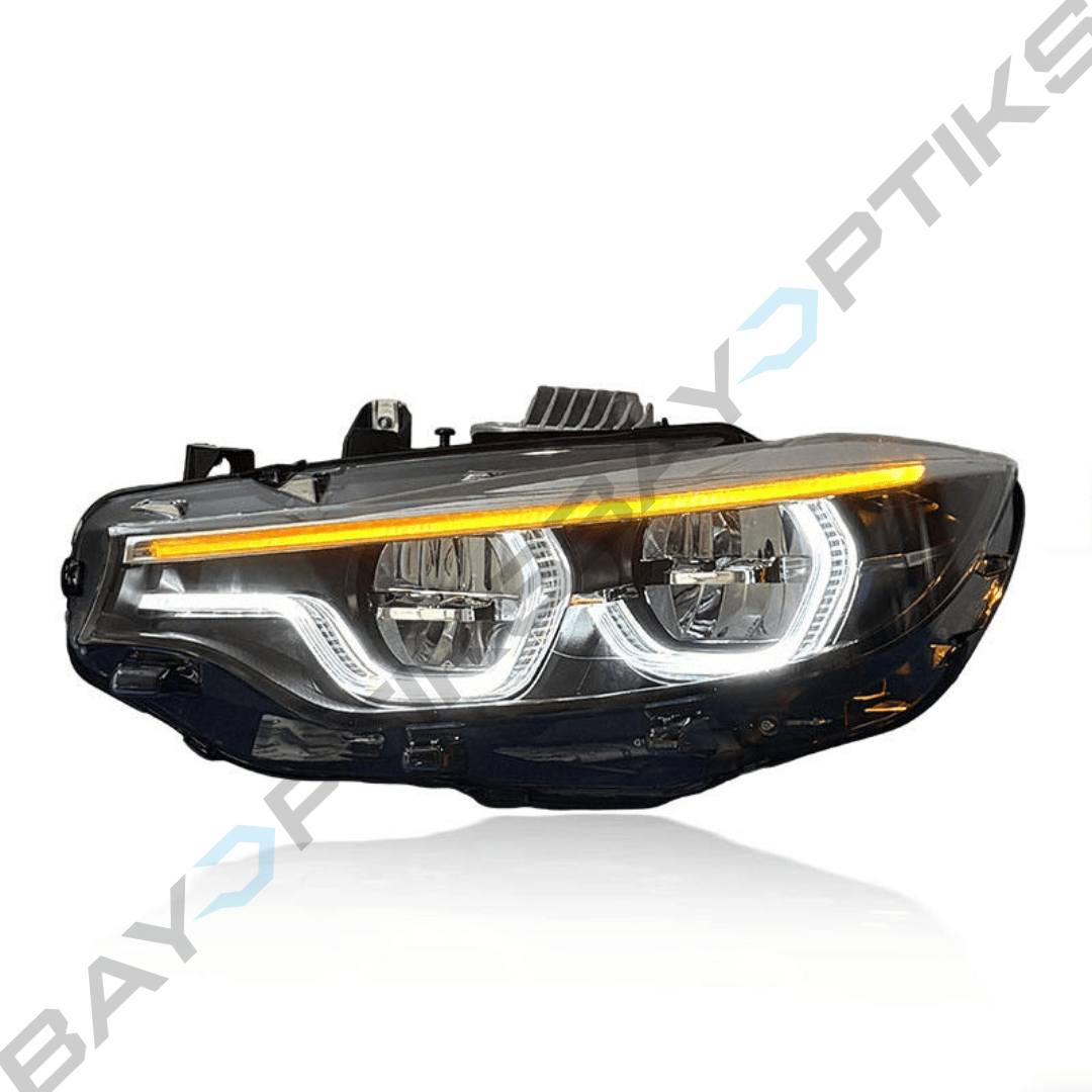 BMW F8X F80 M3 F82 M4 & F32 Coupe Ikon Style Tricolor CSL Yellow/White/Amber Headlights 2014 - 2020