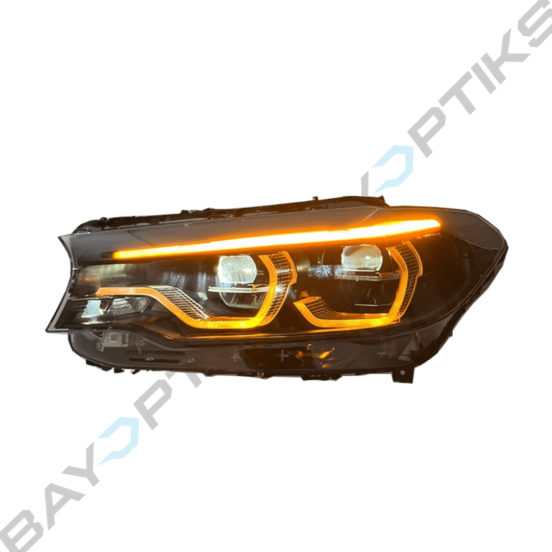BMW 5 Series G30 OE Style Headlight Tri Color CSL Yellow/White/Amber Black Version 2018-2020