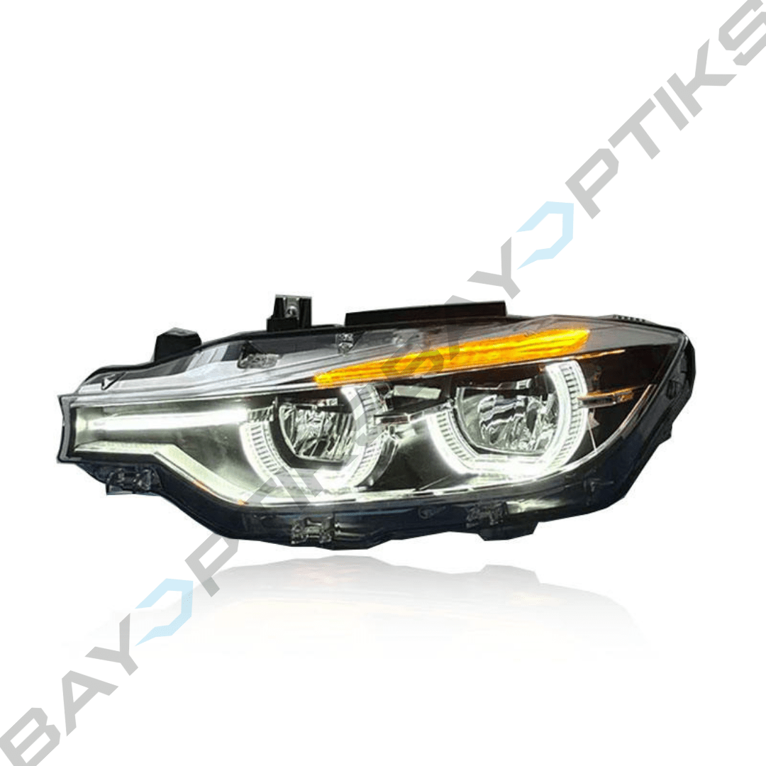 BMW 3 Series F30 LCI Style Tri Color CSL Yellow/Amber/White Headlights 2013-2018