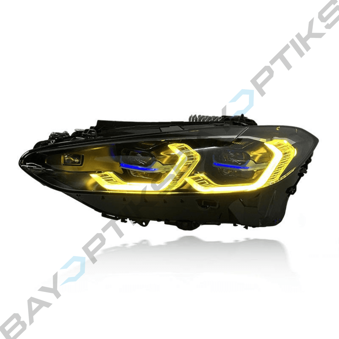 BMW G80 M3 G82 M4 G22 4 Series Laser Style Tri Color CSL Yellow/White/Amber Headlights 2021-Present