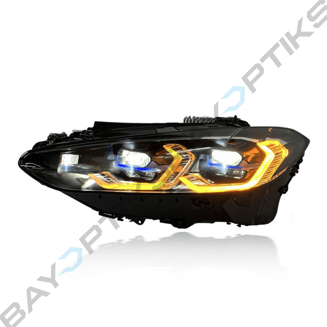 BMW G80 M3 G82 M4 G22 4 Series Laser Style Tri Color CSL Yellow/White/Amber Headlights 2021-Present