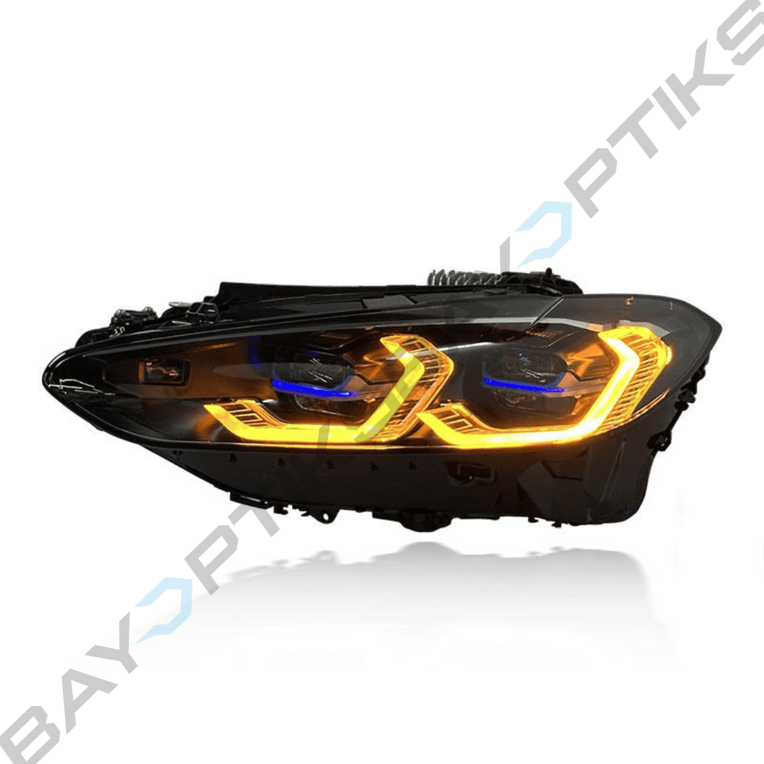 BMW G80 M3 G82 M4 G22 4 Series Laser Style Tri Color CSL Yellow/White/Amber Headlights 2021-Present
