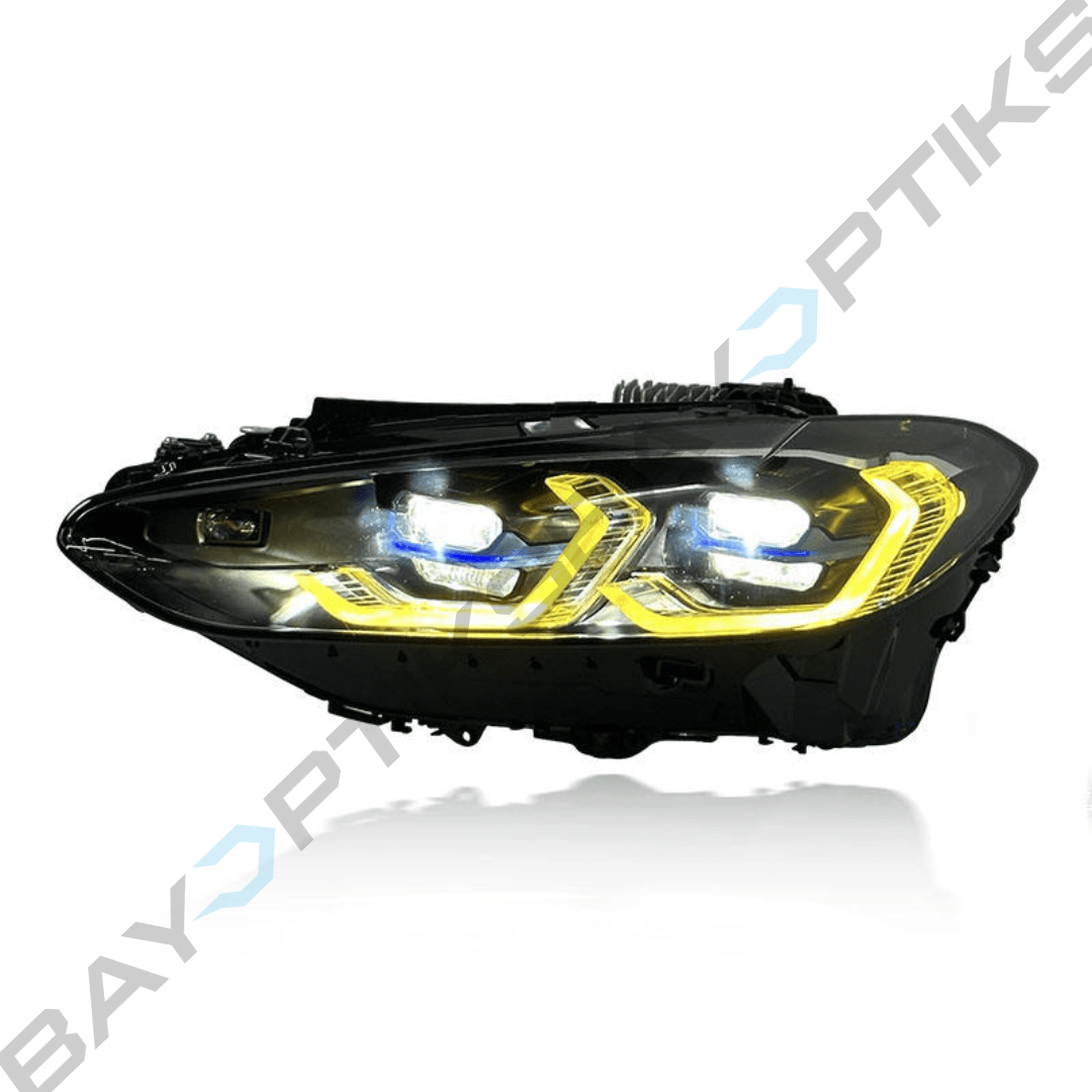 BMW G80 M3 G82 M4 G22 4 Series Laser Style Tri Color CSL Yellow/White/Amber Headlights 2021-Present