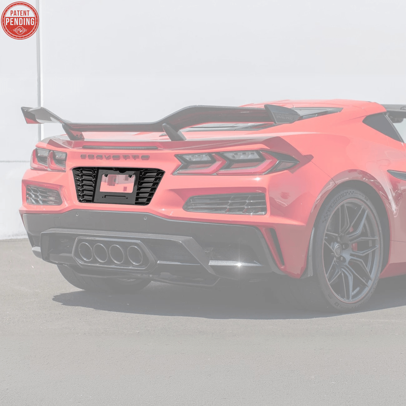 Chevrolet Corvette C8 Z06 E-Ray Carbon Flash Metallic License Plate Backing 2020-Up