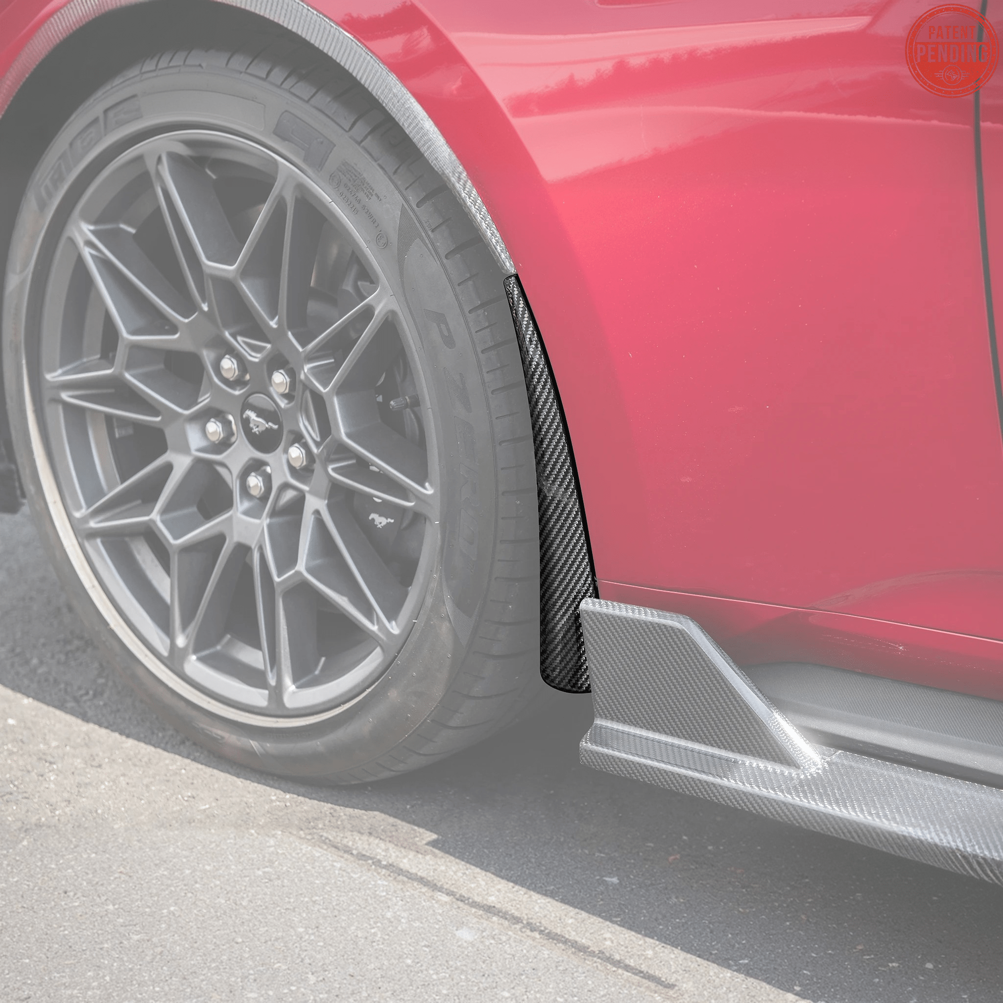 Ford Mustang S650 EOS Dry Carbon Fiber Mud Flap Splash Guard Set 2024-Up