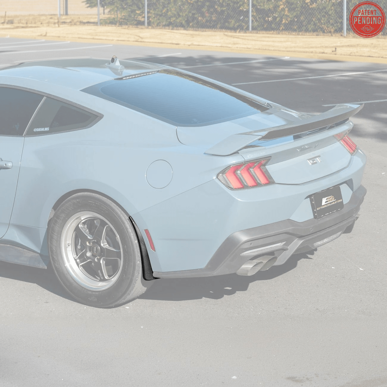 Ford Mustang S650 EOS Dry Carbon Fiber Mud Flap Splash Guard Set 2024-Up