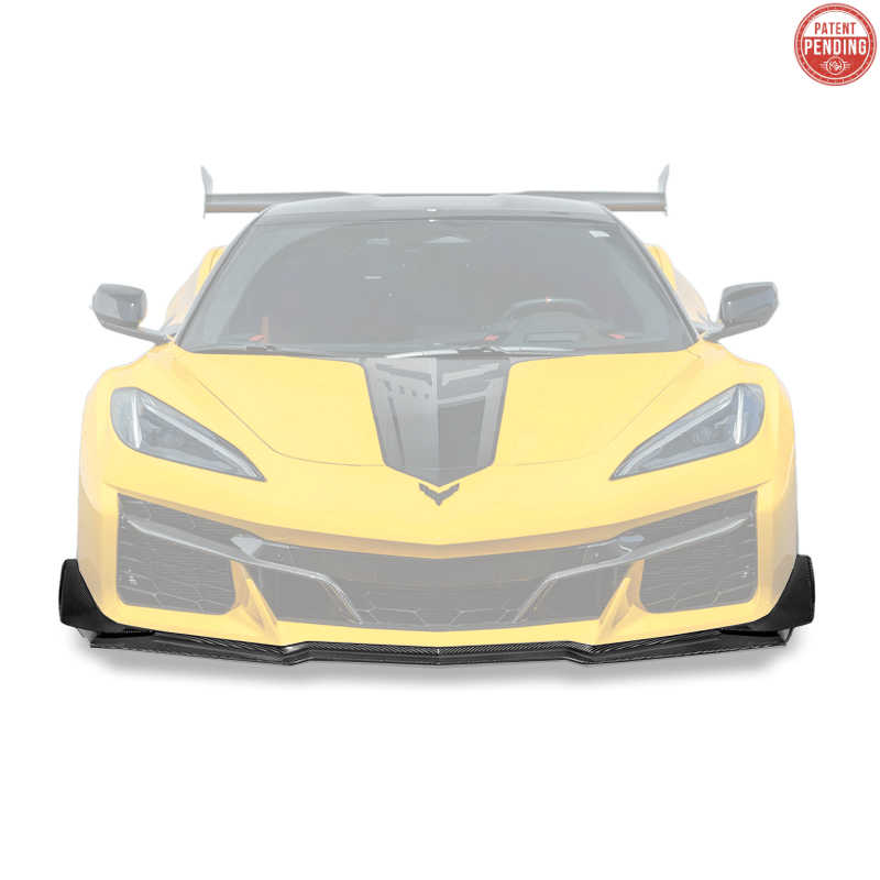 Chevrolet Corvette C8 Z06 Z07 Style Dry Carbon Fiber Extended Front Lip Splitter Canards 2023-Present